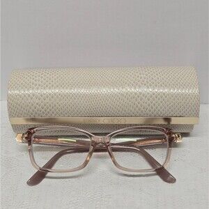 Jimmy Choo JC225 145 Dusty Pink Eyeglass Frame Business Casual Academia Preppy